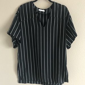 🚫SOLD🚫 LUSH black and white stripe blouse